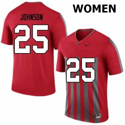 Women's Ohio State Buckeyes #25 Xavier Johnson Retro Nike NCAA College Football Jersey Check Out WZG8144RX